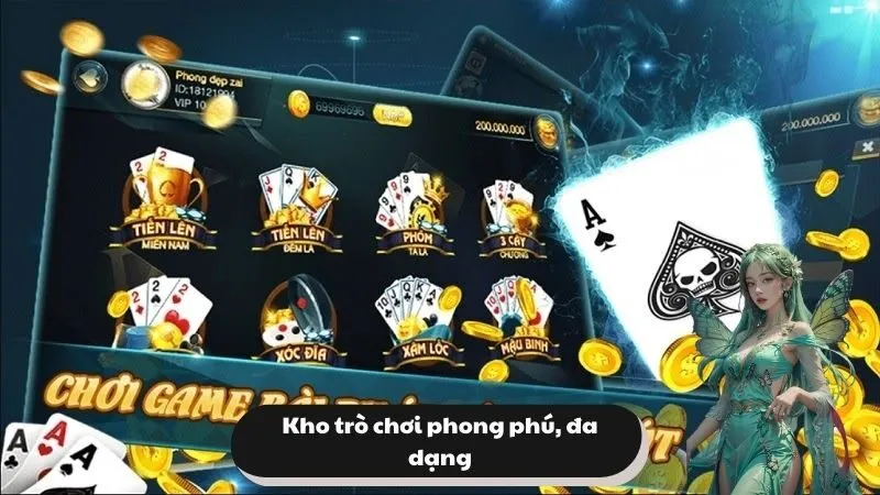 Kho trò chơi phong phú, đa dạng của cổng game đổi thưởng uy tín 