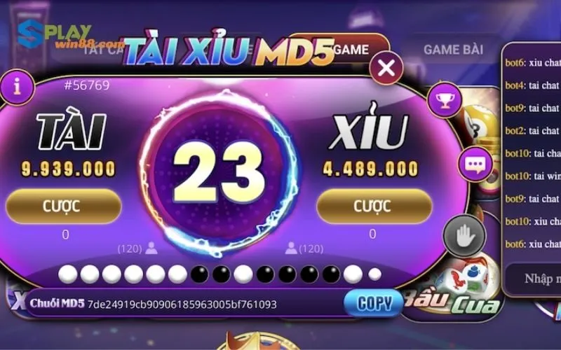 Mini game Tài Xỉu nhận thưởng